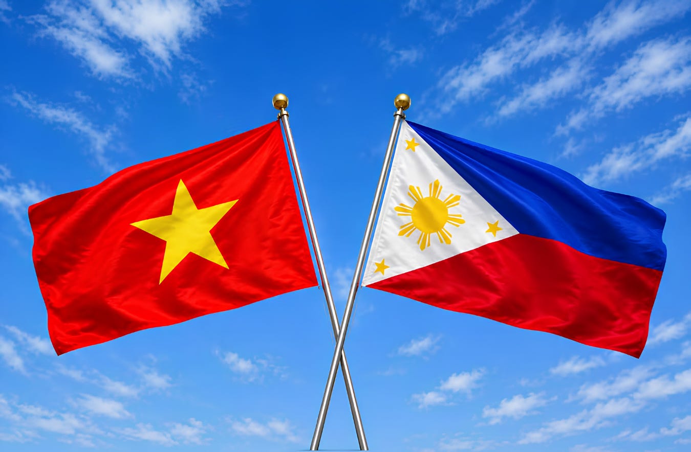 National flags of Viet Nam and the Philippines displayed side by side, representing the two Southeast Asian countries newly classified as upper-middle income economies by the World Bank. National flags of Viet Nam and the Philippines displayed side by side, representing the two Southeast Asian countries newly classified as upper-middle income economies by the World Bank.