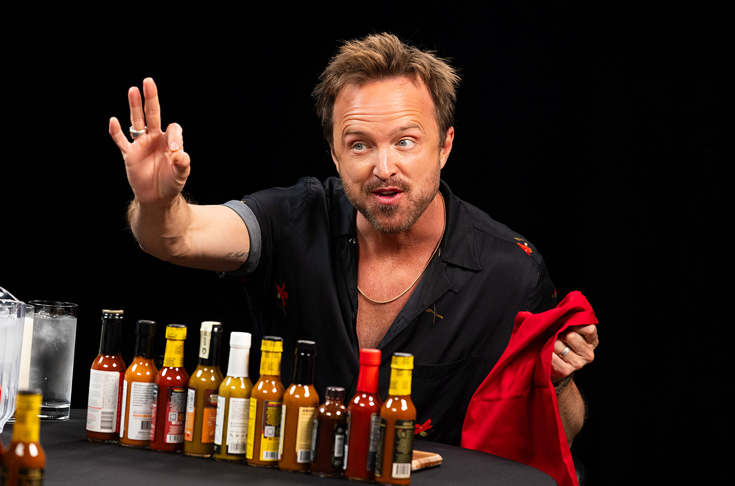 Aaron Paul Talks Getting Bands to Play in His Living Room on 'Hot Ones'
