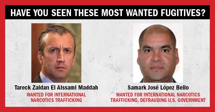 Archived: Former vice president of Venezuela Tareck El Aissami and  Venezuelan businessman Samark Lopez Bello added to ICE's Most Wanted List  for international narcotics trafficking, money laundering | ICE