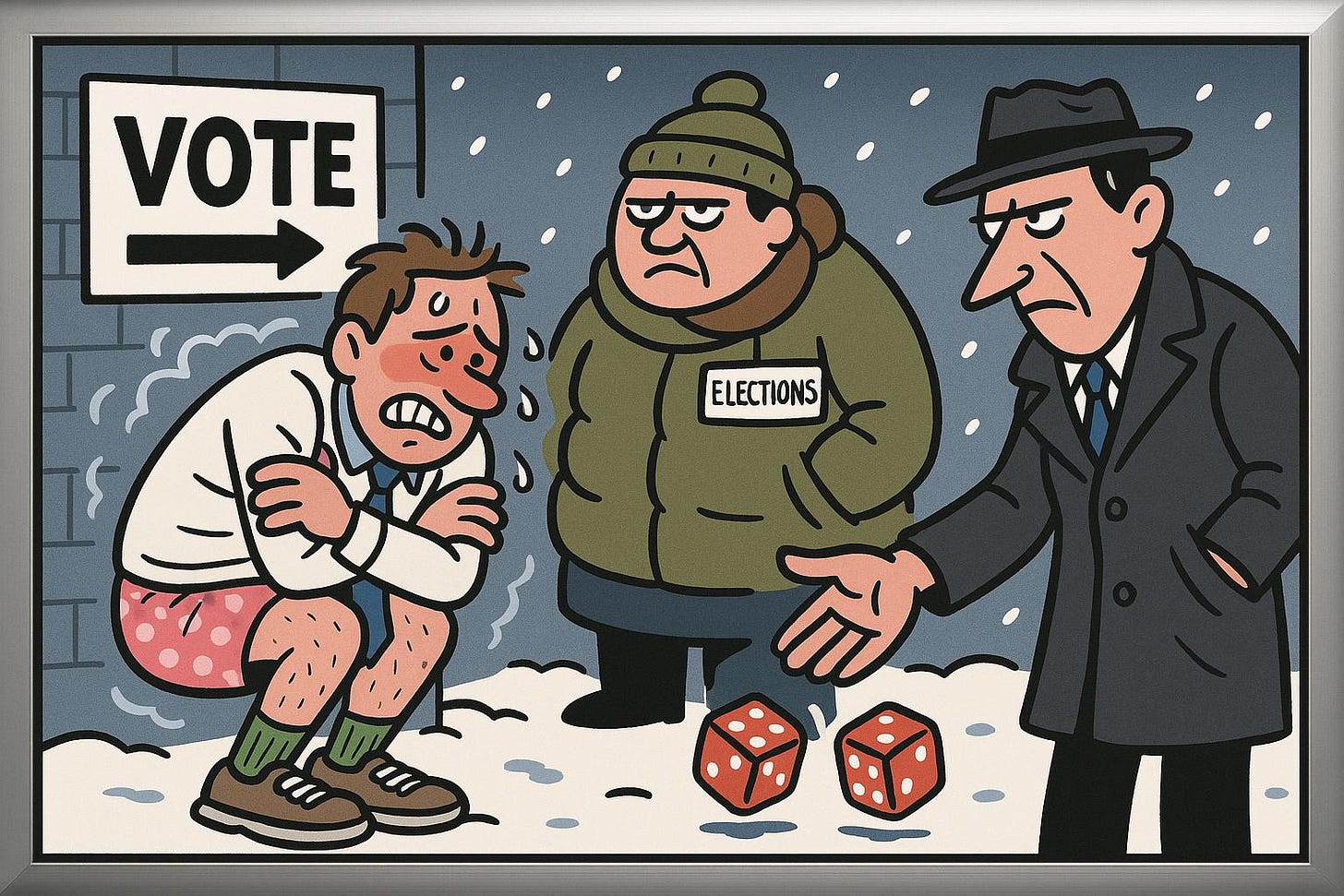 Winter Election Intimidation Cartoon Winter Election Intimidation Cartoon