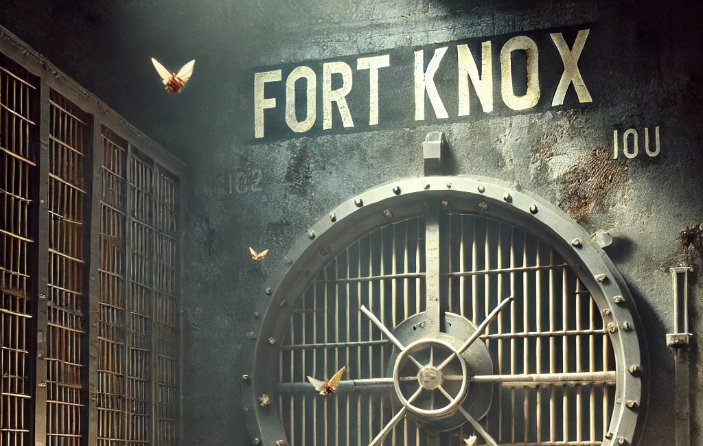 Fort Knox holds "Nothing But Moths and IOUs"