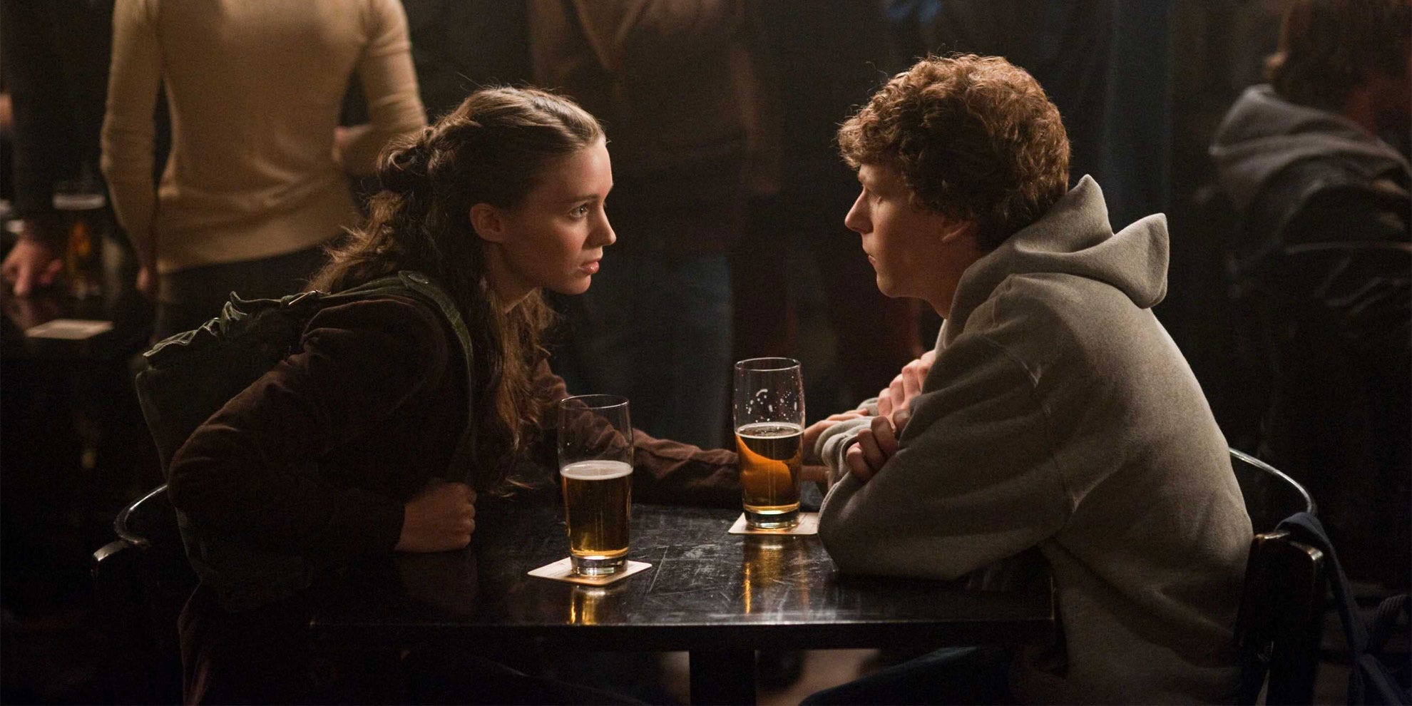 Movie still of "The Social Network" written by Aaron Sorkin demonstrating the power of dialogue.