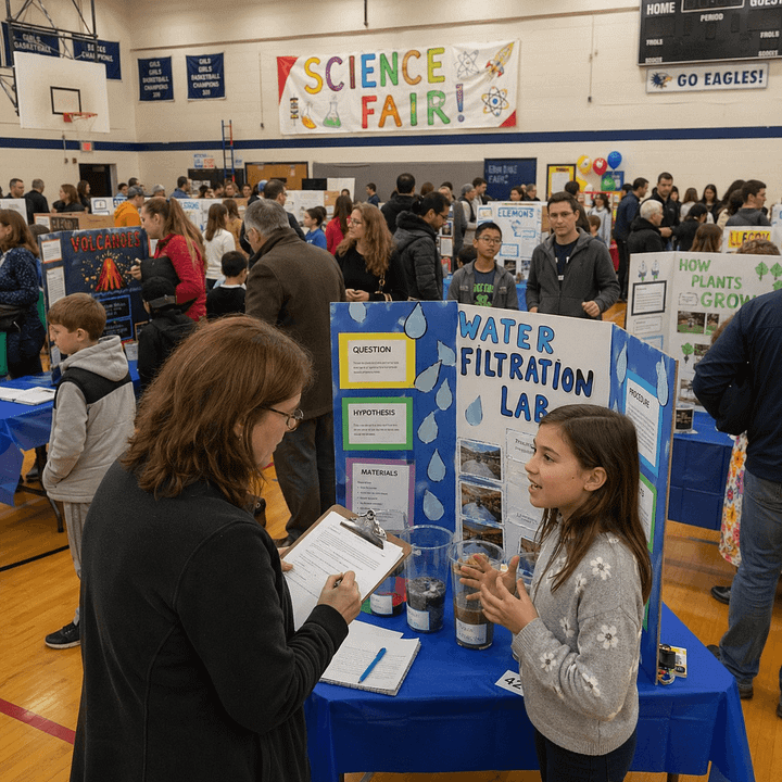 DALL-E 2 vs. GPT Image 2 photos of a school science fair