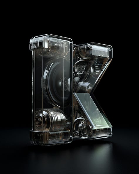 Letters AI generated. Cyberpunk inspiration