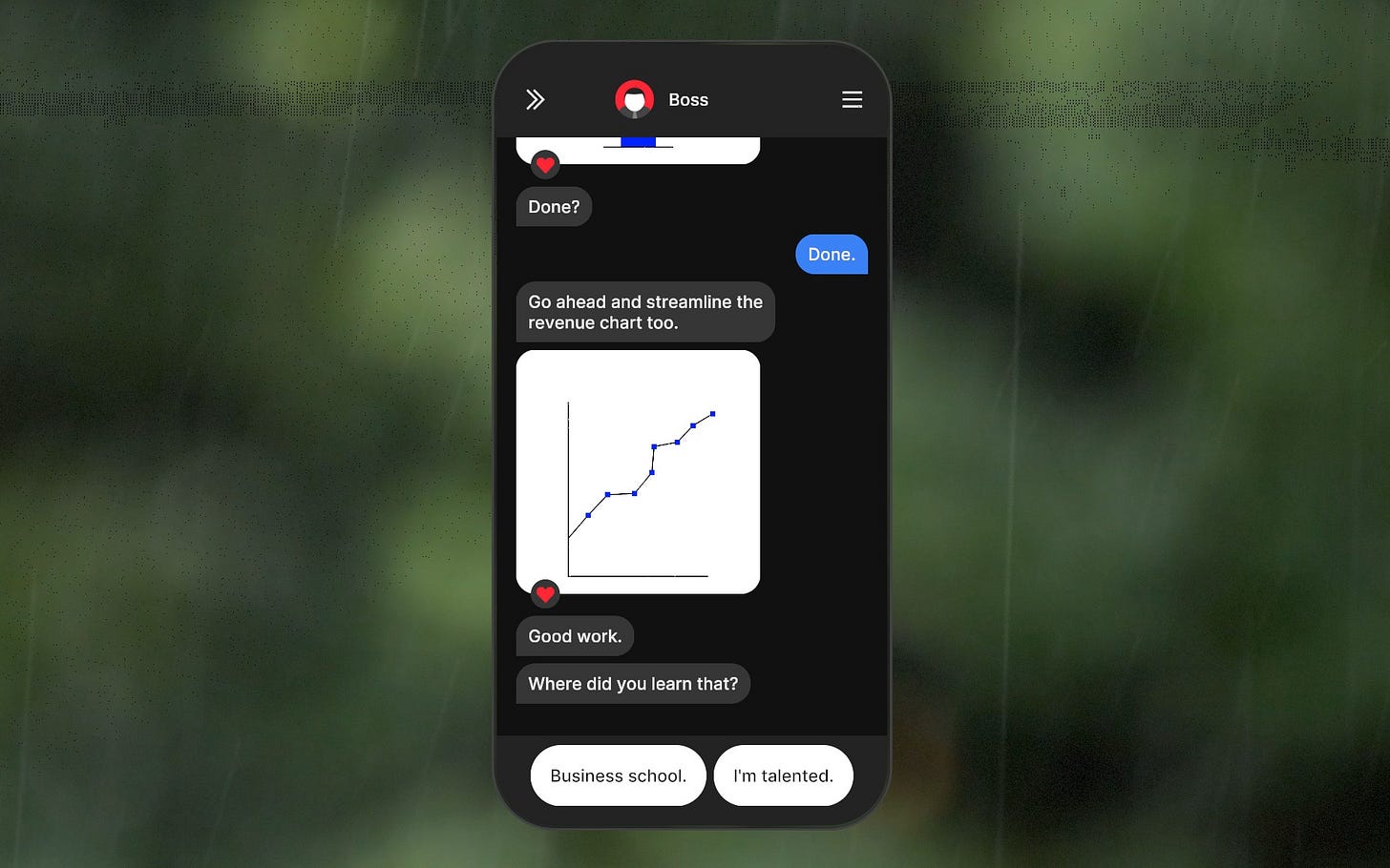 Επιλέγοντας απάντηση στο Pocket Boss