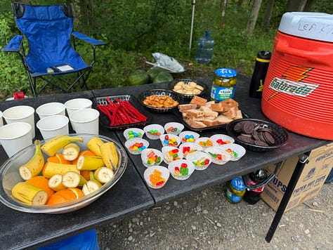 Library aid station at the Finger Lakes 50s