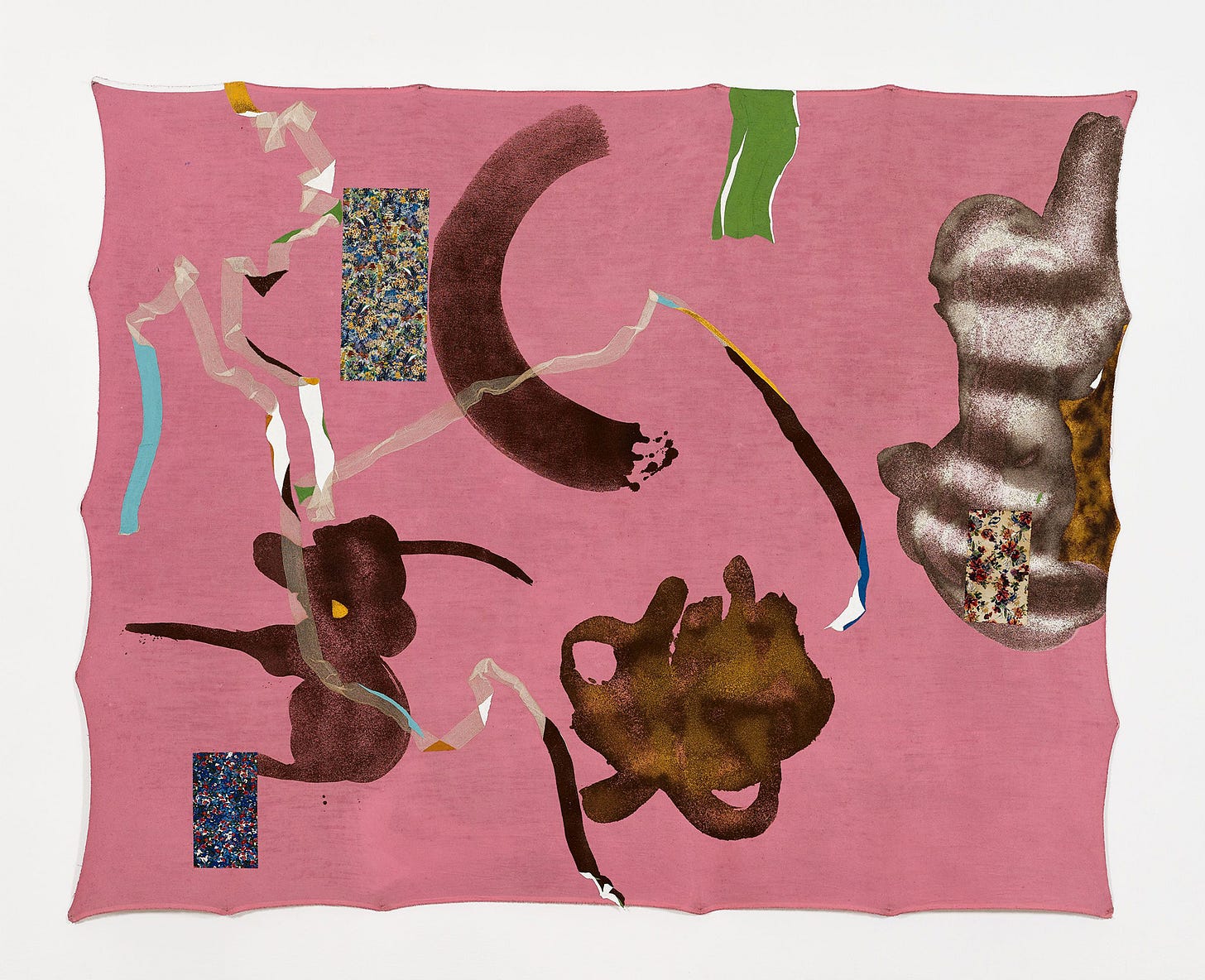 Francis Offman, Untitled, (ink, acrylic, 100% cotton, coffee grounds, Bolognese plaster on linen), 2022-2023 [P420, Bologna. © Francis Offman]