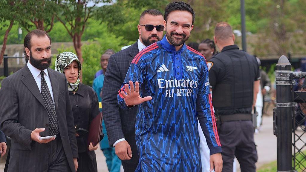 New York mayor Zohran Mamdani wears Arsenal kurta during Eid prayers - BBC  Sport