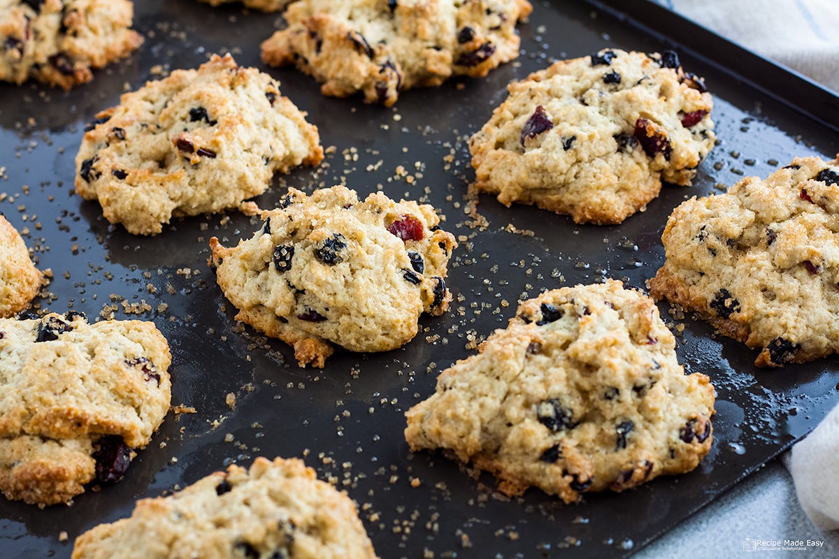 rock cakes on a baking sheet