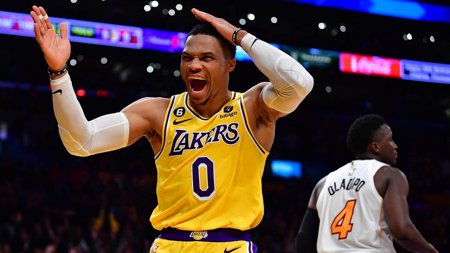 Russell Westbrook had message for fans with his outfit after Lakers win |  Yardbarker