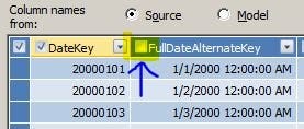 check the box for column to be imported analysis services analysis services check the box for column to be imported