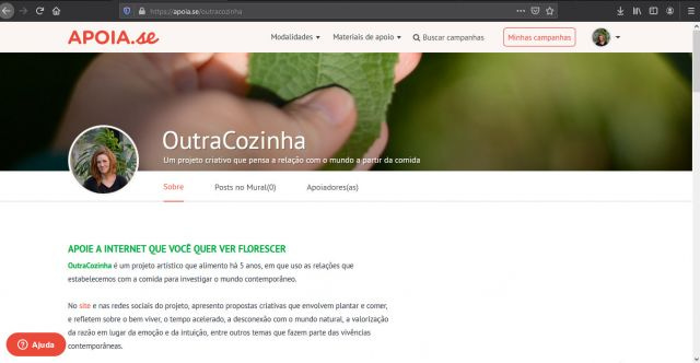 Print da tela do apoia-se