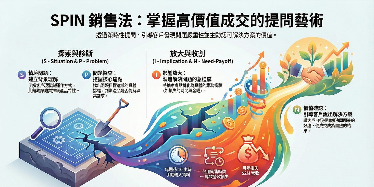 愛咪說業務 #56｜別再瞎忙！學會SPIN諮詢法，省下80%無效會議（附SPIN萬用提問70選模板）