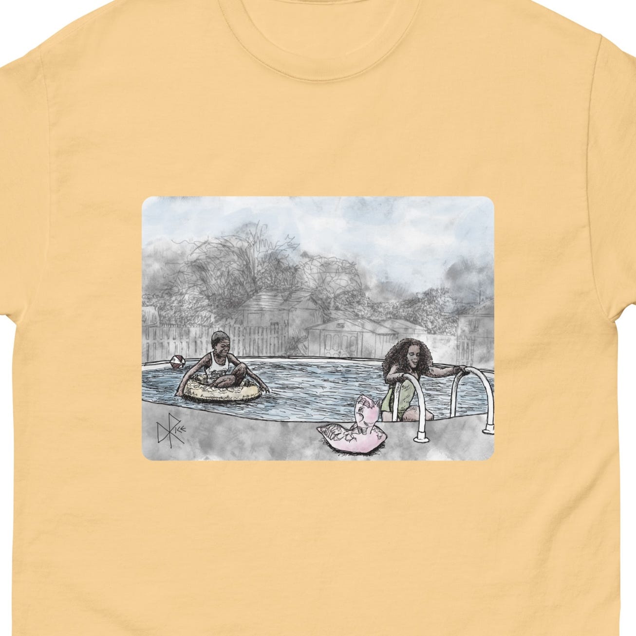 Two girls having a good time. Sketch art by Don Rice. Two girls having a good time. Sketch art by Don Rice.