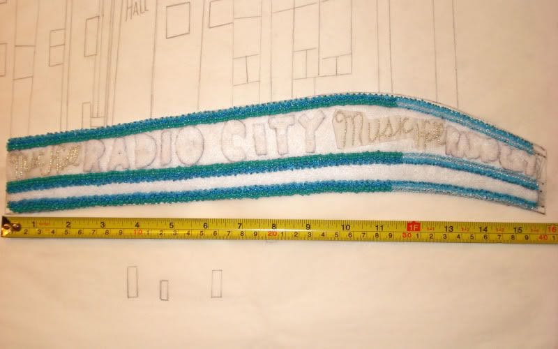 beaded radio city music hall relief pop art painting nyc theatre bead embroidery artist