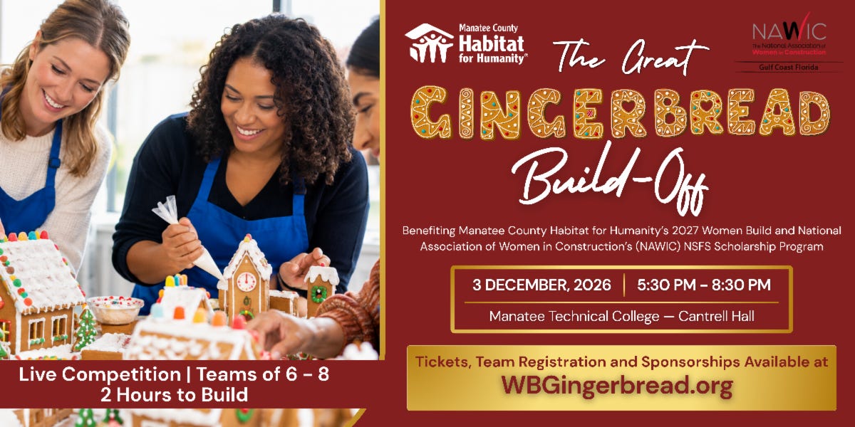 Great Gingerbread Build-Off to Benefit Manatee Habitat for Humanity Women Build