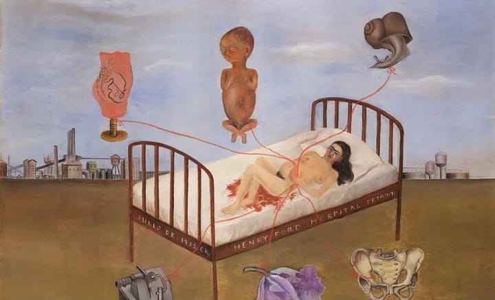 Four images of Frida Kahlo's paintings.
