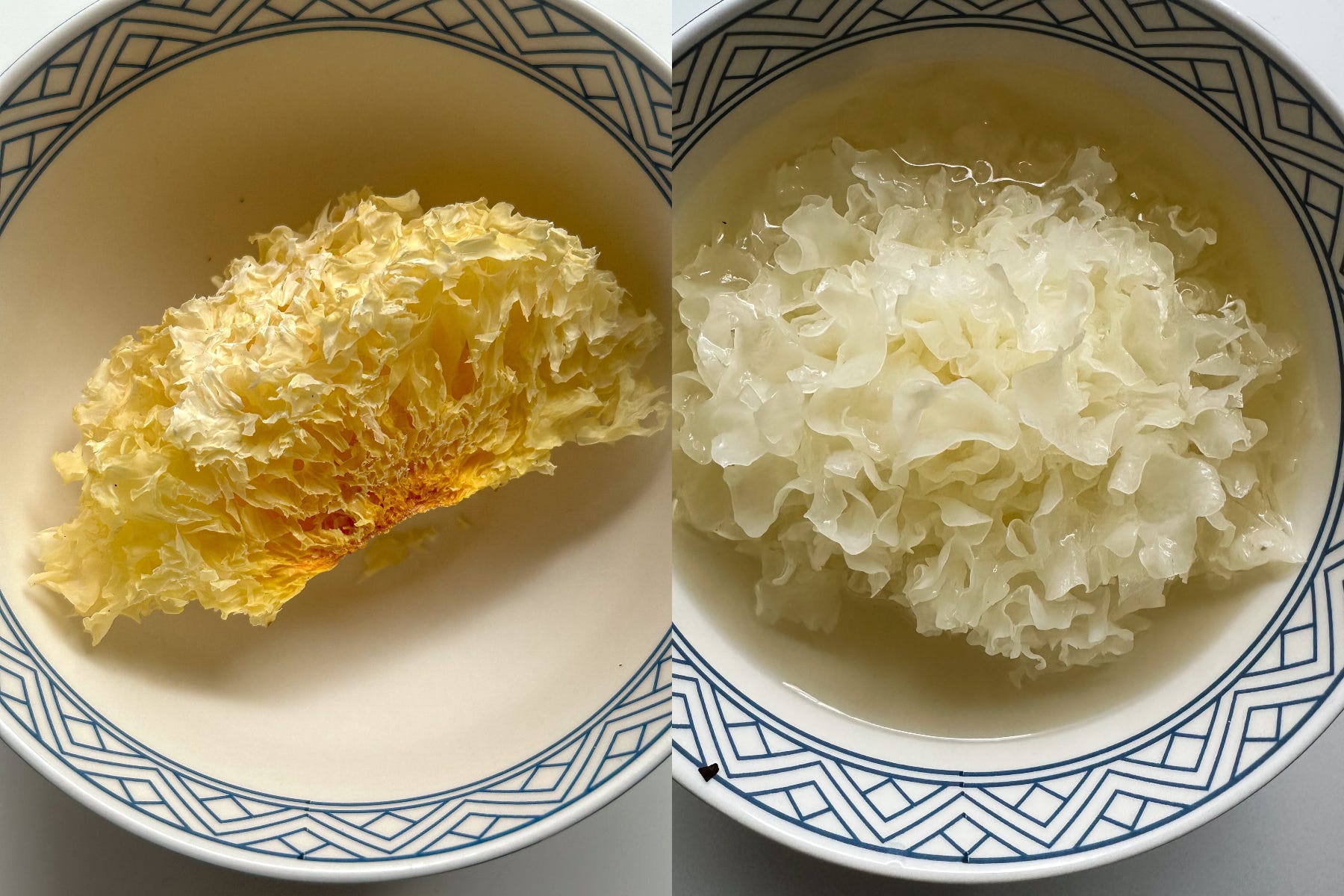 Steamed Sticky Rice with Snow Fungus Dessert Soup