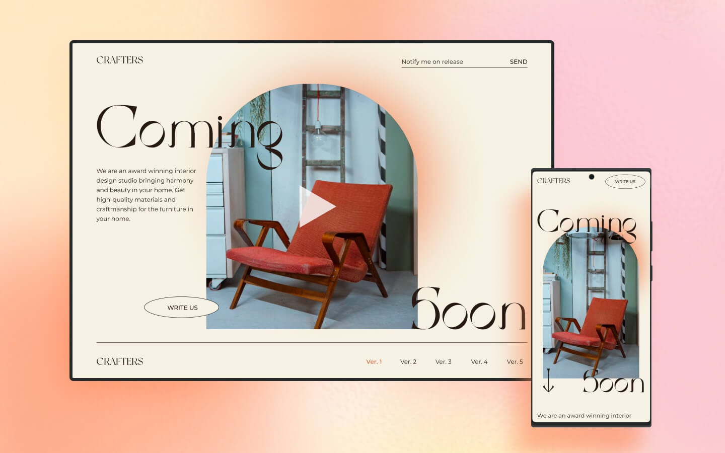template aux couleurs pastels avec 4 pages "coming soon"