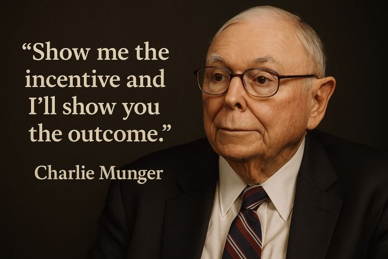 Show me the incentive and I'll show you the outcome.” — Charlie Munger | Steve Ditto