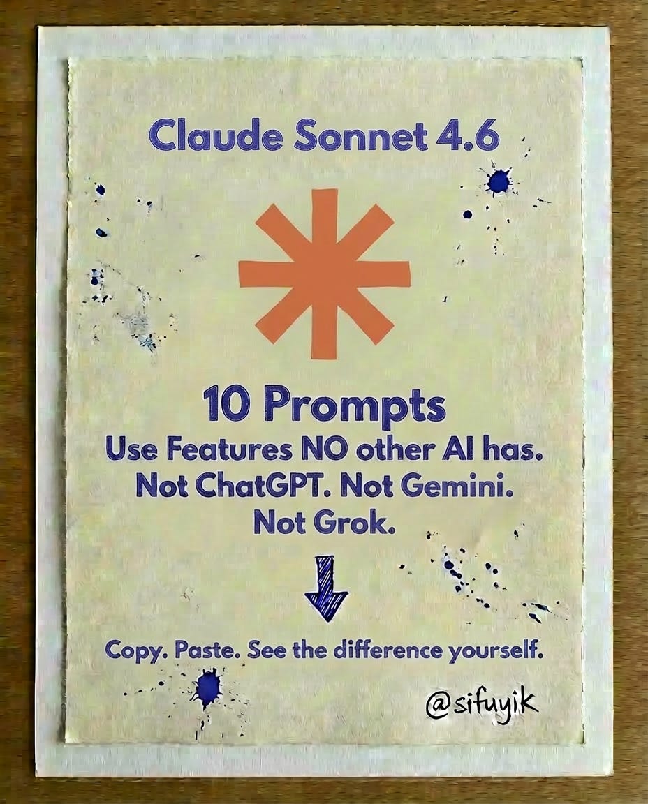 Claude Sonnet 4.6 just launched — and these 10 prompts use features NO ...
