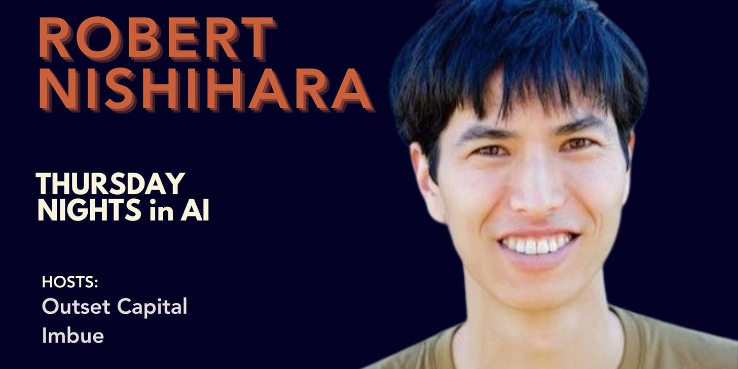 Cover Image for Thursday Nights in AI: Anyscale CEO Robert Nishihara (by application only)