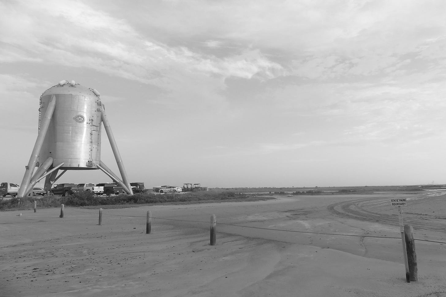 Starhopper and State Park Boundary marker Starhopper and State Park Boundary marker