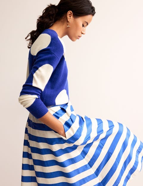 Lydia Cashmere Sweater - Surf The Web Blue, Spots