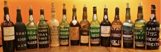 Wide shot of Madeira bottles Wide shot of Madeira bottles