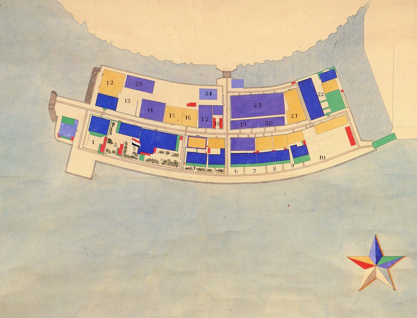 Map of Deshima, 1868 Map of Deshima, 1868
