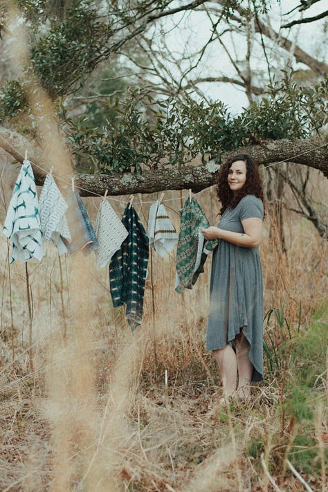 kate from dyes happy in the woods with hand dyed and designed fabrics