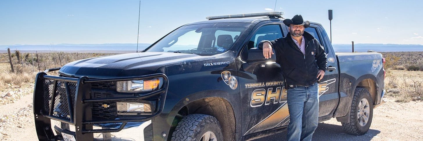 This longtime former Border Patrol Agent turned Sheriff has been sounding the alarm for some time about building a “Border Wall” in the Texas “Big Bend.” (Terrell County Sheriff’s Dept. photo) This longtime former Border Patrol Agent turned Sheriff has been sounding the alarm for some time about building a “Border Wall” in the Texas “Big Bend.” (Terrell County Sheriff’s Dept. photo)