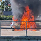 Fire Engulfs Vehicle in Hanover LCBO Parking Lot Saturday Afternoon