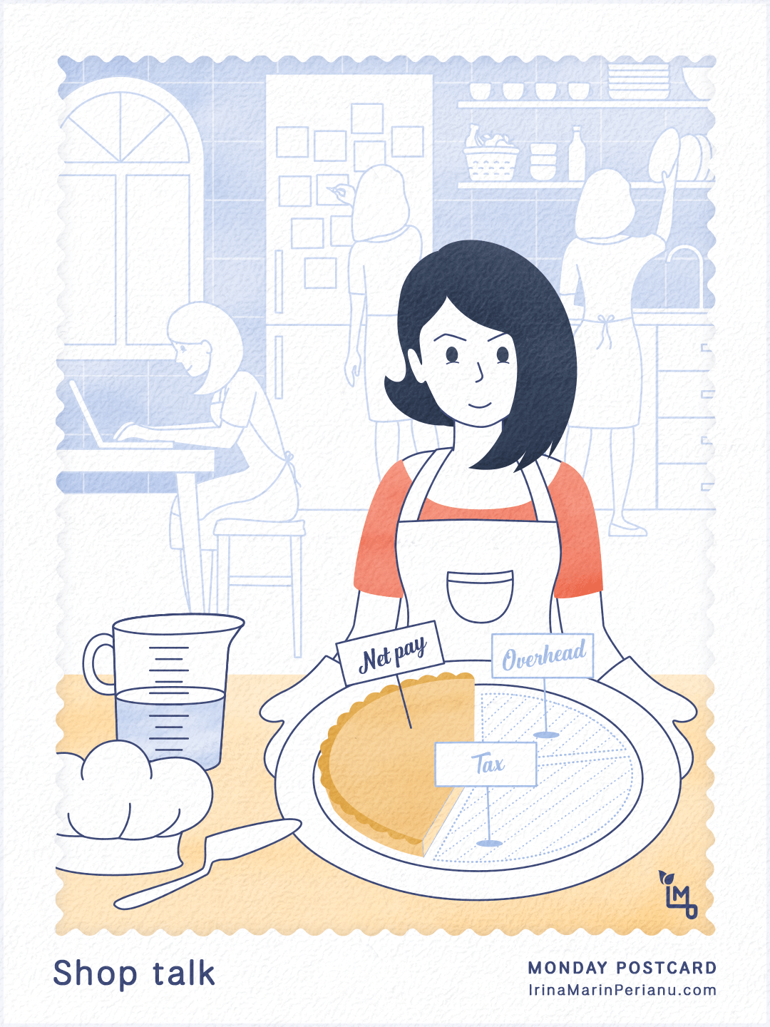 Monday Postcard Illustration - Shop talk