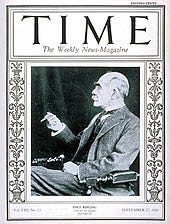 Kipling, aged 60, on the cover of Time magazine, 27 September 1926 Kipling, aged 60, on the cover of Time magazine, 27 September 1926