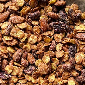 five spice candied nuts and flakes
