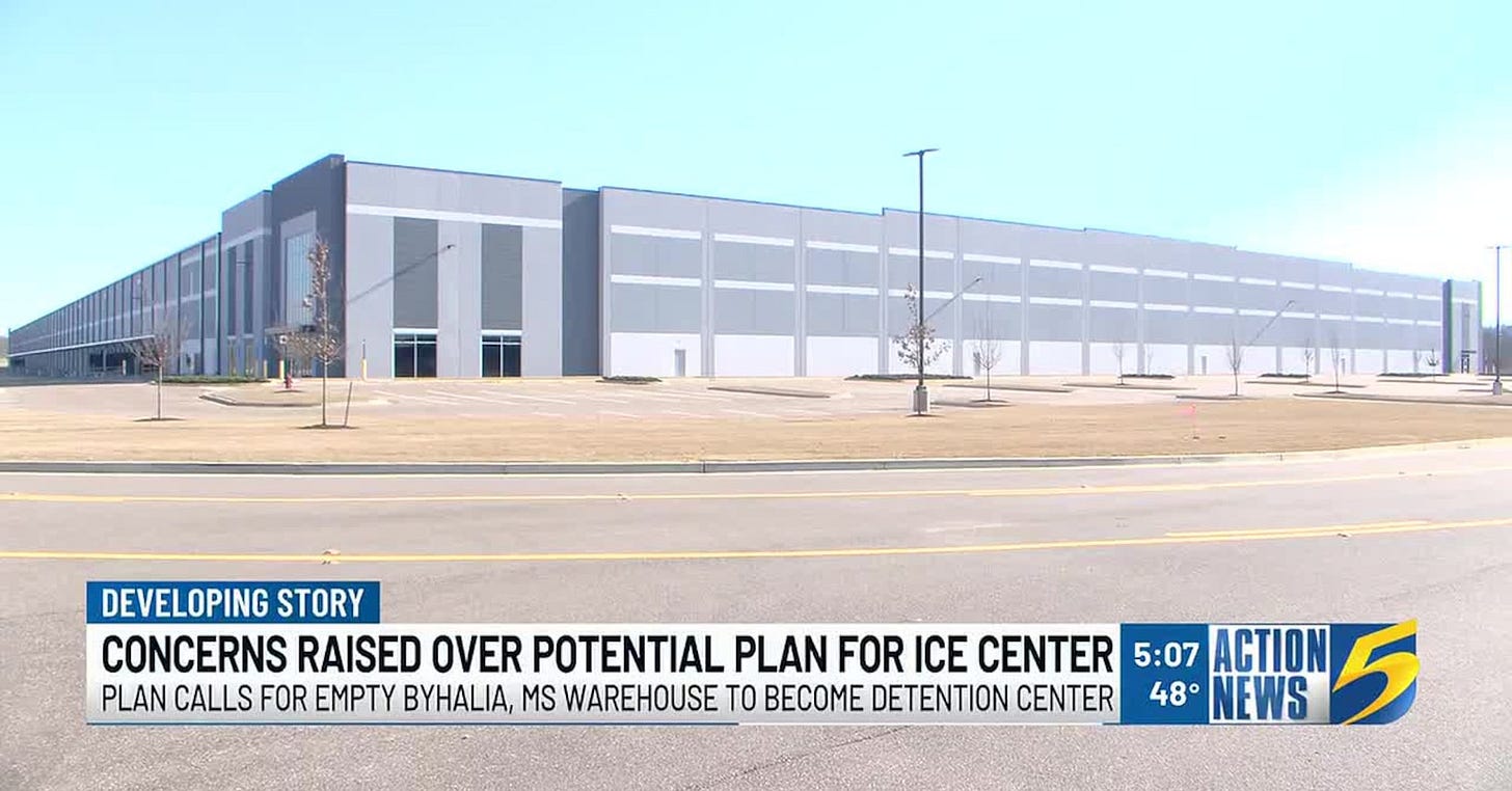 ICE scouting warehouse in MS