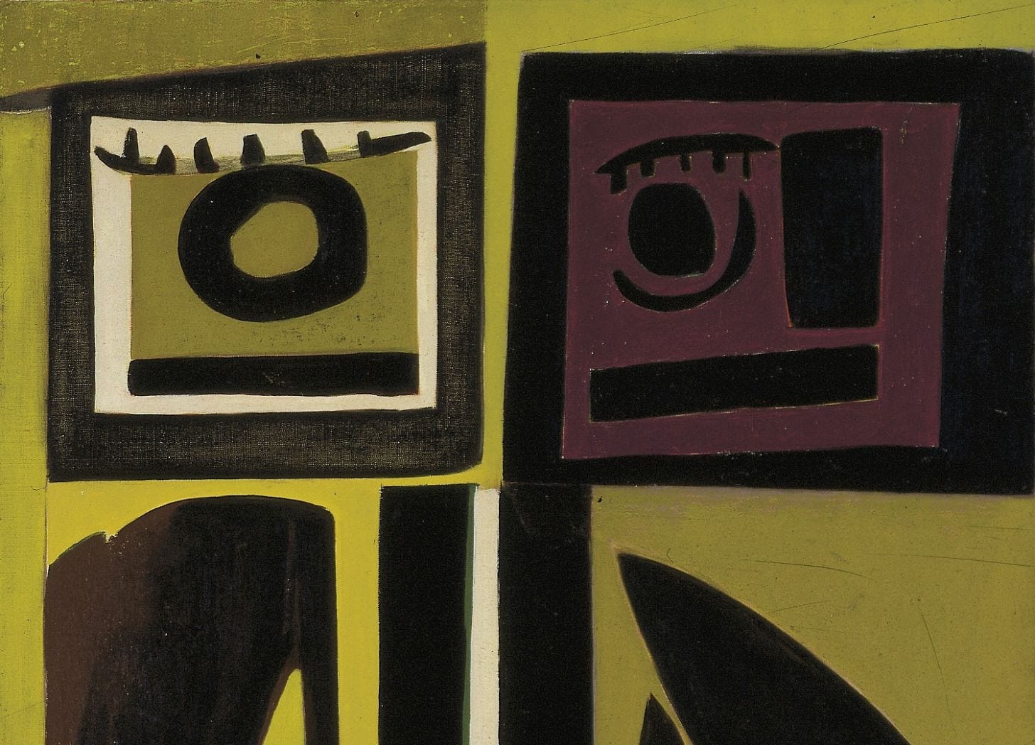 Detail of Will Barnet's Janus and the White Vertebra, 1955