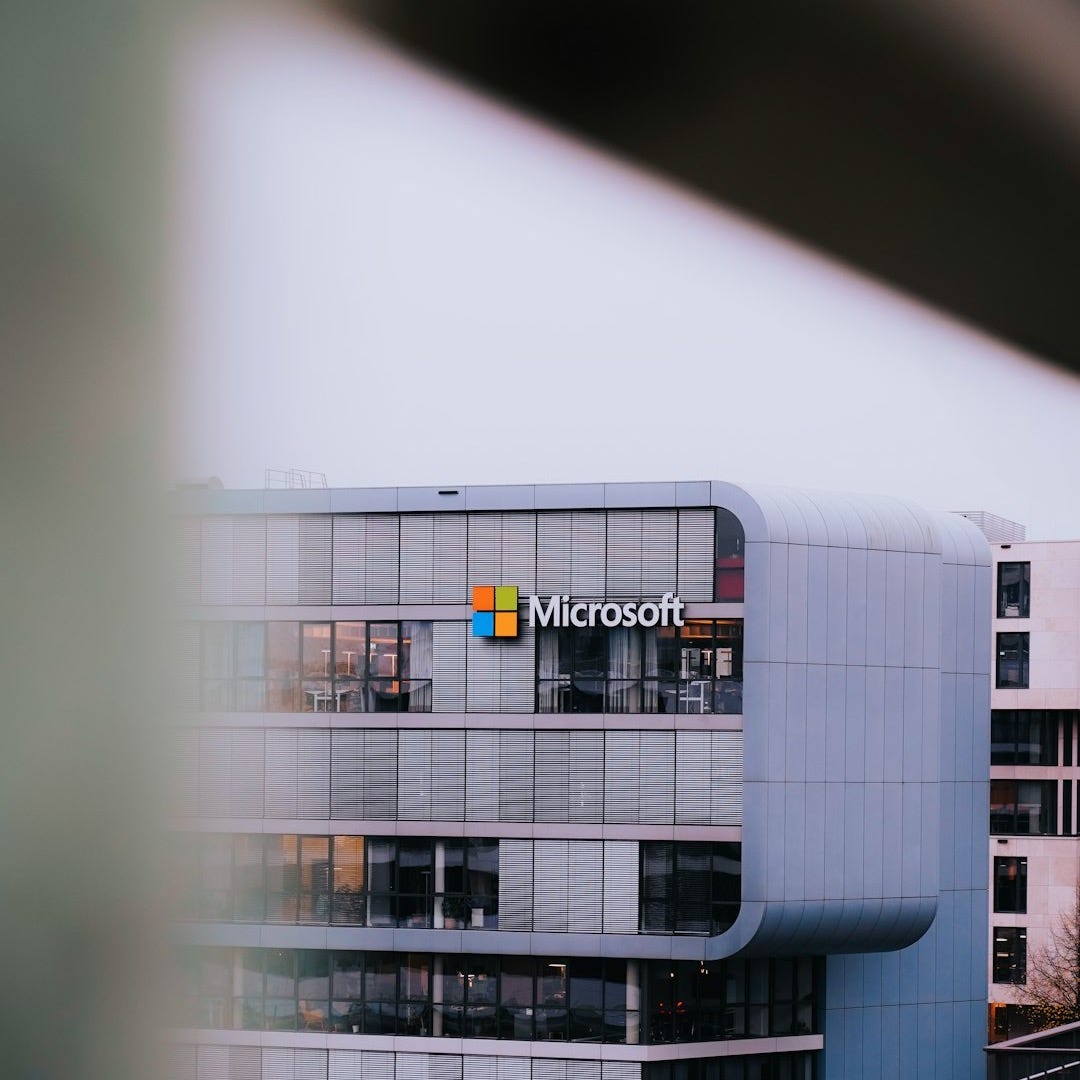 A view of a building through a window A view of a building through a window