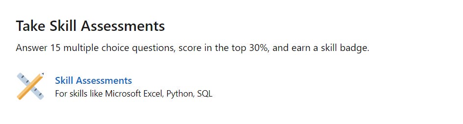 LinkedIn Skill Assessments