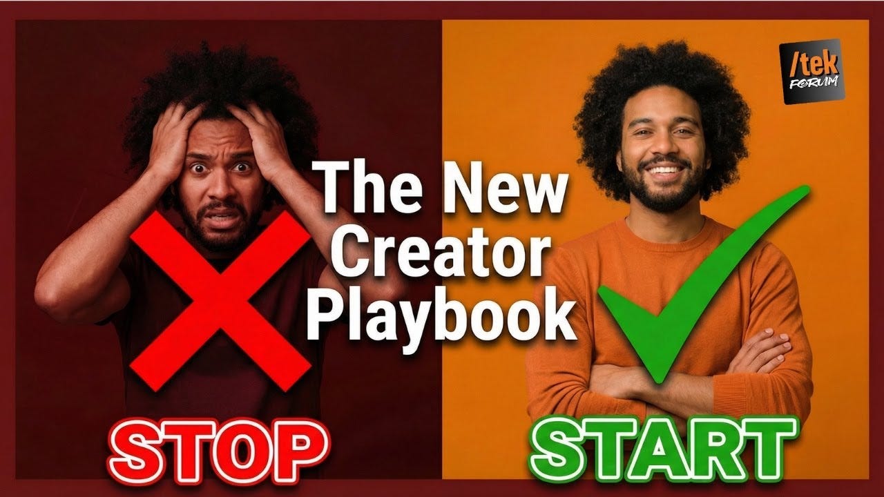 video thumbnail for 'Stop This, Start That: The New Creator Playbook' video thumbnail for 'Stop This, Start That: The New Creator Playbook'