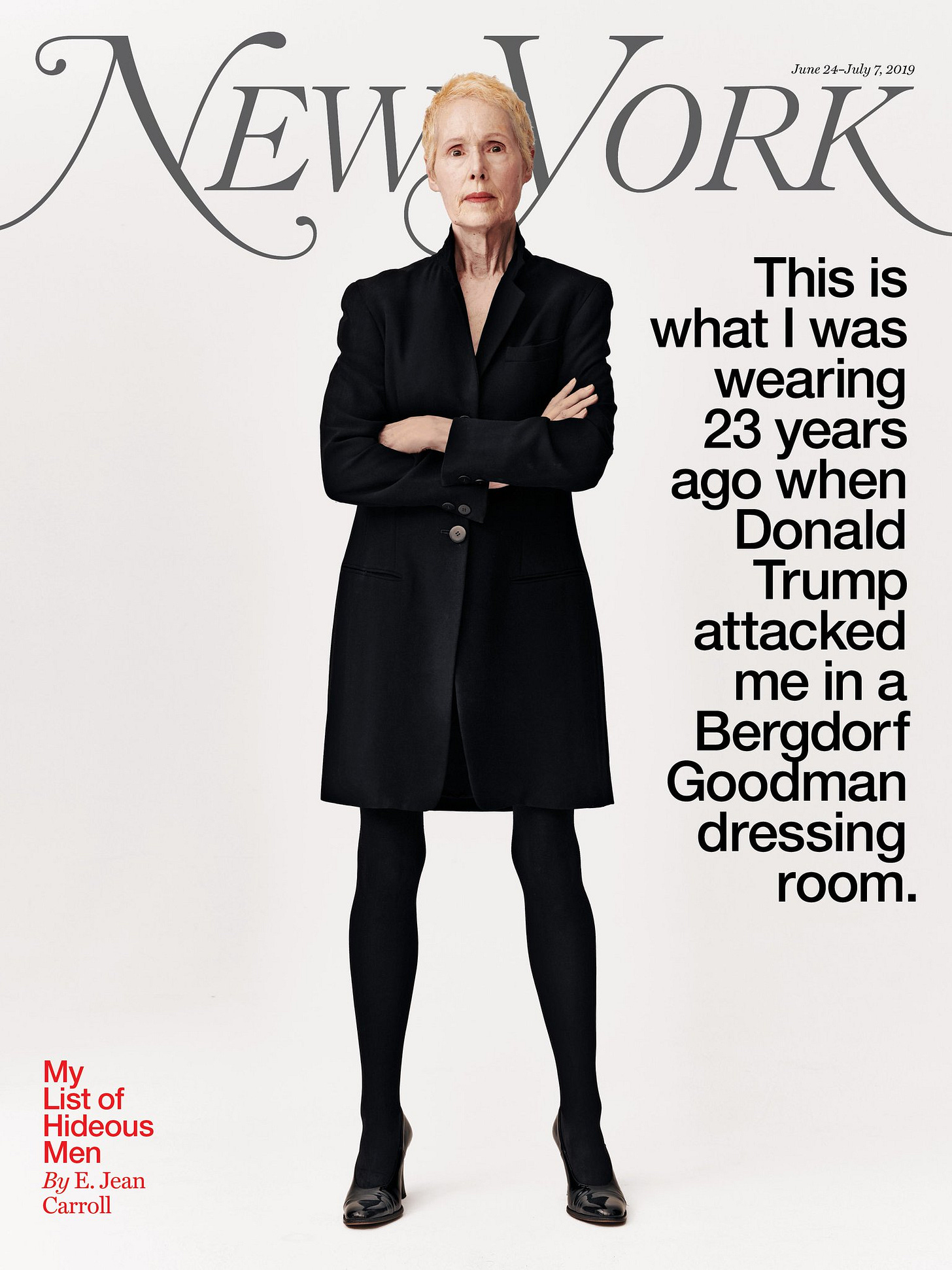 New York Magazine on X: "In next week's cover story, E. Jean Carroll shares for the first time her violent encounter with Donald Trump. The coatdress she was wearing that day has