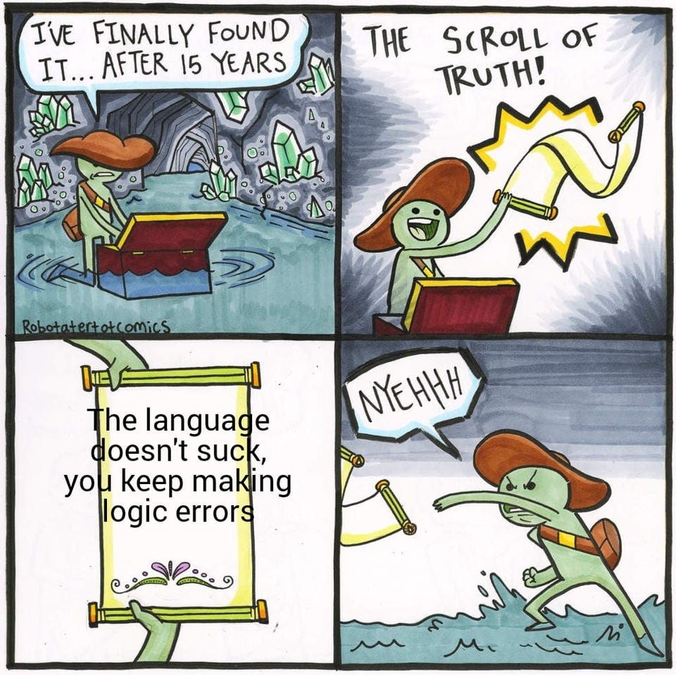 r/ProgrammerHumor - i program in english