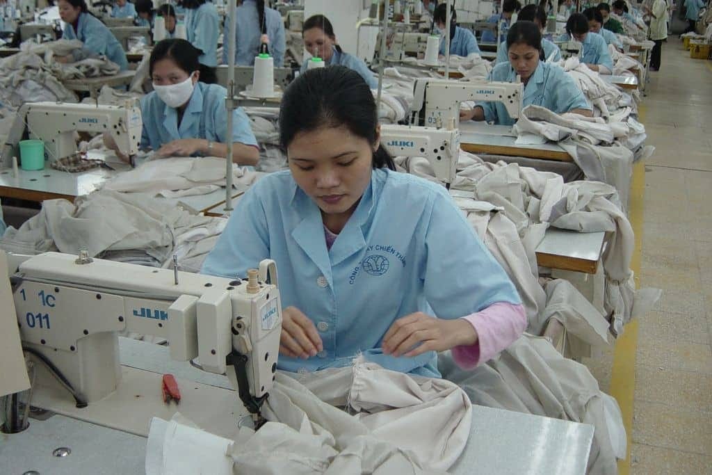 Workers in a garment factory in the Philippines Workers in a garment factory in the Philippines