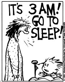Calvin and Hobbes, 3 A.M. (3 of 4 DA) - IT'S 3 AM! GO TO SLEEP!