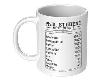 Phd Student Nutrition Facts Mug, Grad School, Doctoral Graduation Gift, MD  Phd, Funny Phd Gift, Scientist, Women in STEM, Women in Science - Etsy UK