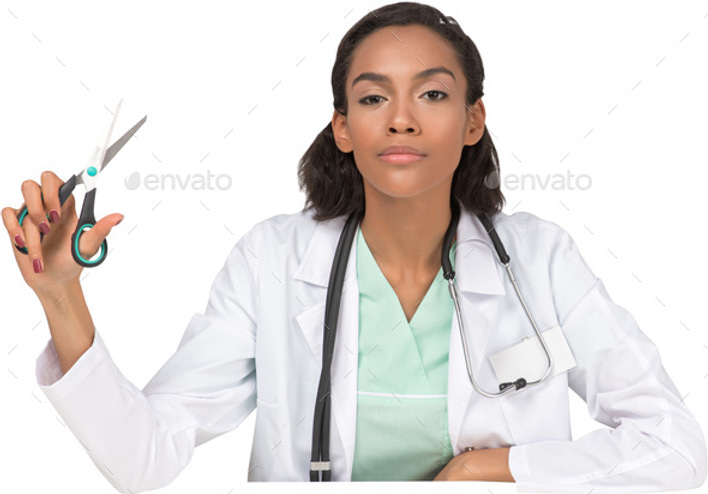 doctor with scissors
