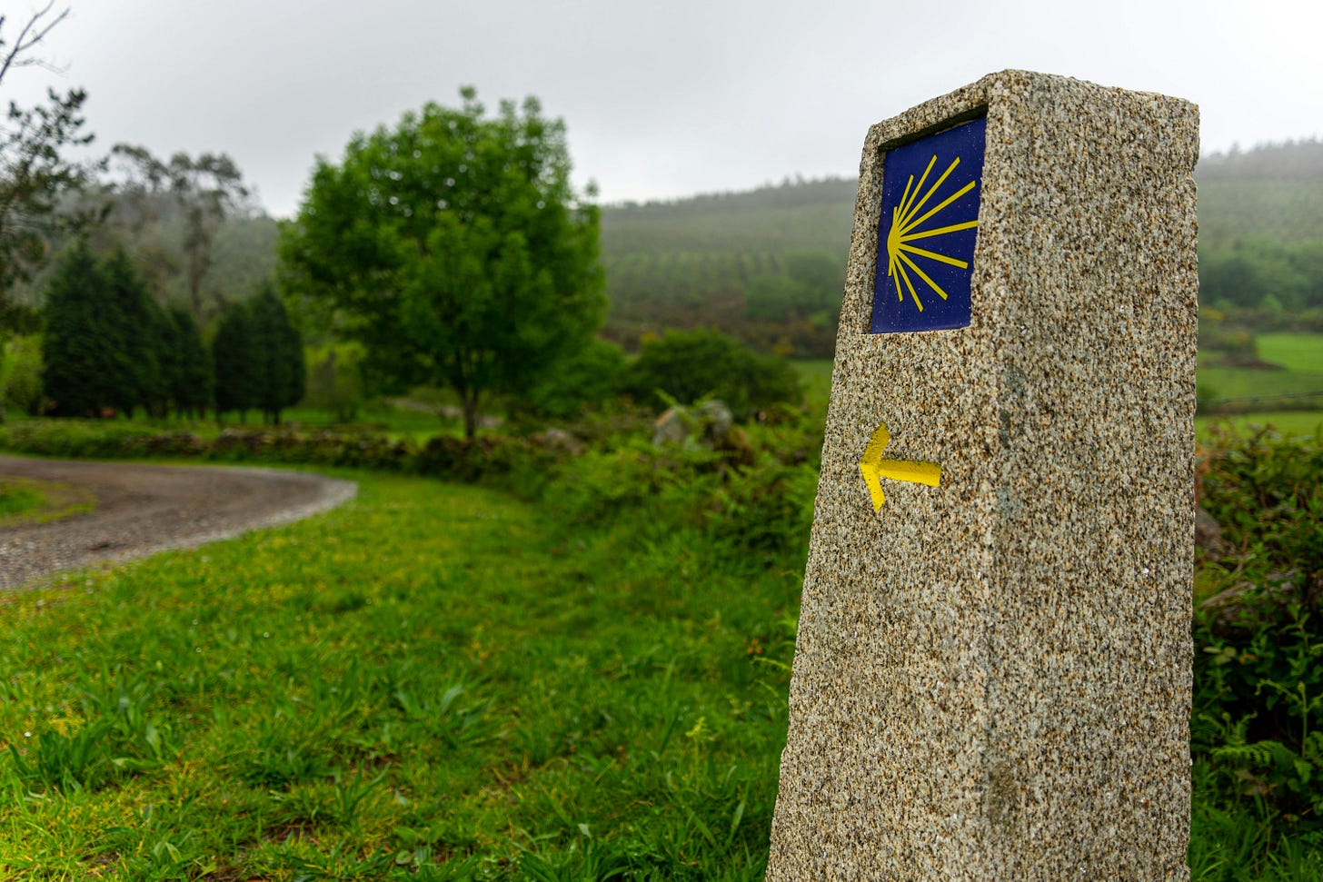 scenic waymark on Camino de Santiago