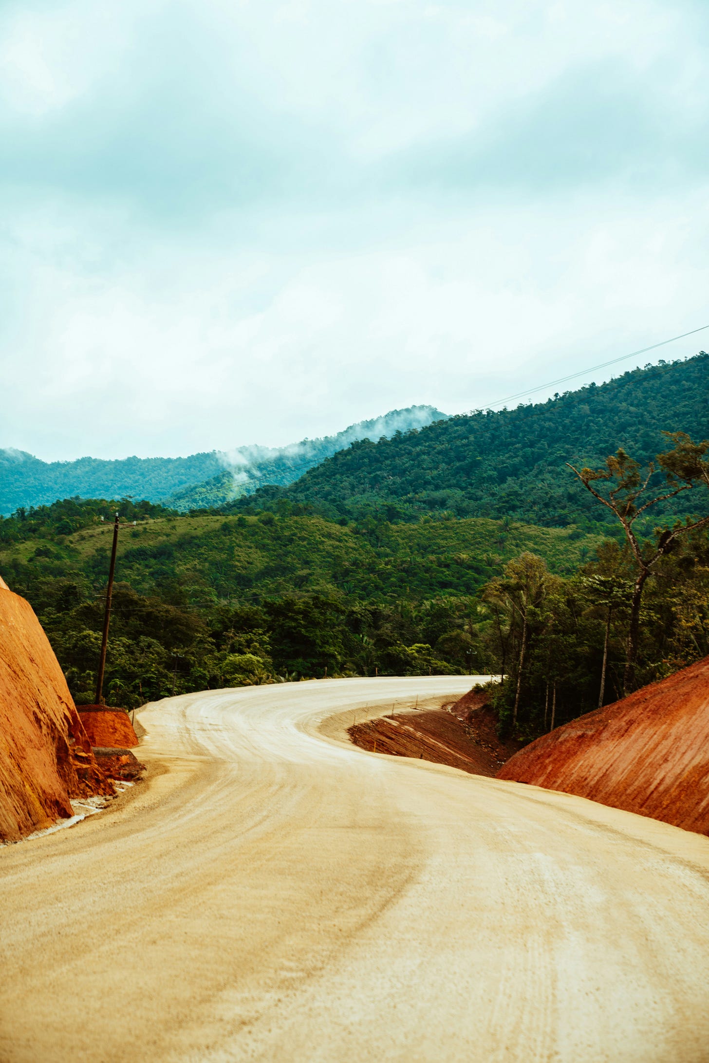 Hummingbird Highway in Belize, under construction