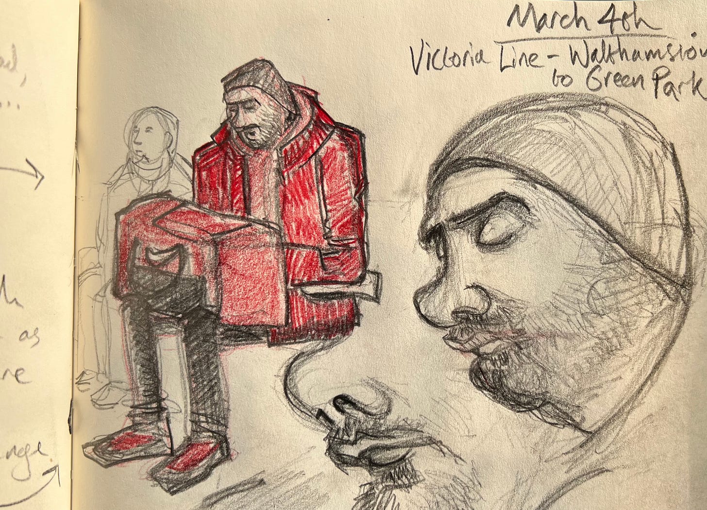 A pencil sketch of... well, the man I just described.